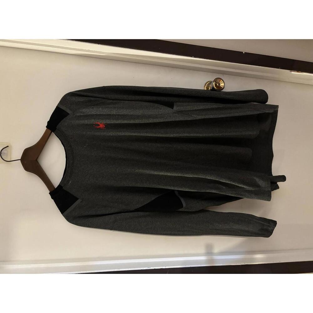 Spyder Men's Long Sleeve Activewear Shirt - Grey and Black, Size XXL